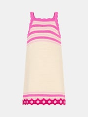 Angels By Accessorize Pink Flower Knit Crochet Dress - Image 1 of 2