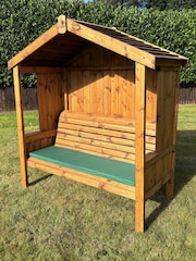 Charles Taylor Brown 3 Seater Imperial Garden Arbour and Bench - Image 4 of 6