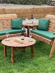 Charles Taylor Brown 4 Seater Balmoral Garden Corner Set with Round Coffee Table - Image 1 of 9