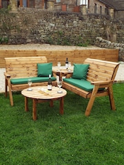 Charles Taylor Brown 4 Seater Balmoral Garden Corner Set with Round Coffee Table - Image 2 of 9