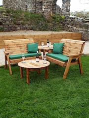 Charles Taylor Brown 4 Seater Balmoral Garden Corner Set with Round Coffee Table - Image 3 of 9