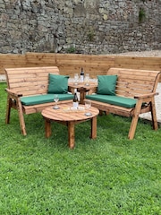 Charles Taylor Brown 4 Seater Balmoral Garden Corner Set with Round Coffee Table - Image 4 of 9