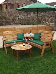 Charles Taylor Brown 4 Seater Balmoral Garden Corner Set with Round Coffee Table - Image 5 of 9