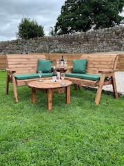 Charles Taylor Brown 4 Seater Balmoral Garden Corner Set with Round Coffee Table - Image 6 of 9