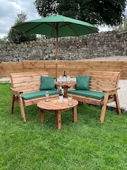 Charles Taylor Brown 4 Seater Balmoral Garden Corner Set with Round Coffee Table - Image 7 of 9