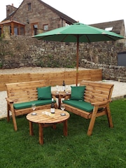 Charles Taylor Brown 4 Seater Balmoral Garden Corner Set with Round Coffee Table - Image 8 of 9