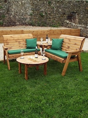 Charles Taylor Brown 4 Seater Balmoral Garden Corner Set with Round Coffee Table - Image 9 of 9