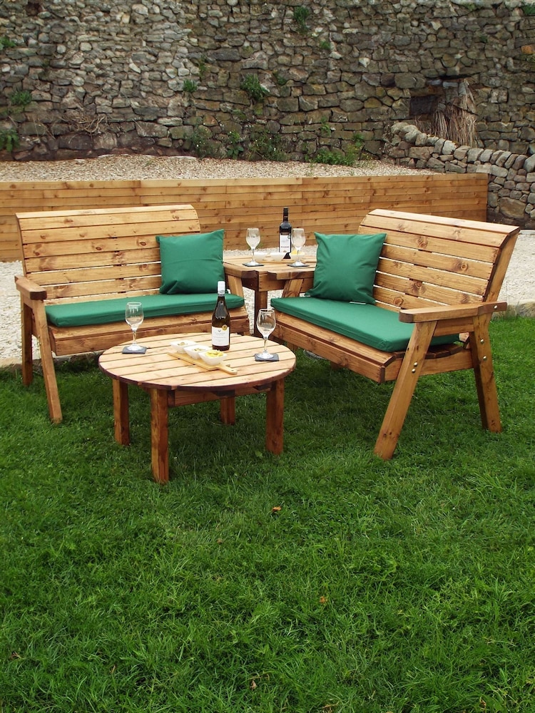 Charles Taylor Brown 4 Seater Balmoral Garden Corner Set with Round Coffee Table - Image 9 of 9 Charles Taylor Brown 4 Seater Balmoral Garden Corner Set with Round Coffee Table - Image 9 of 9