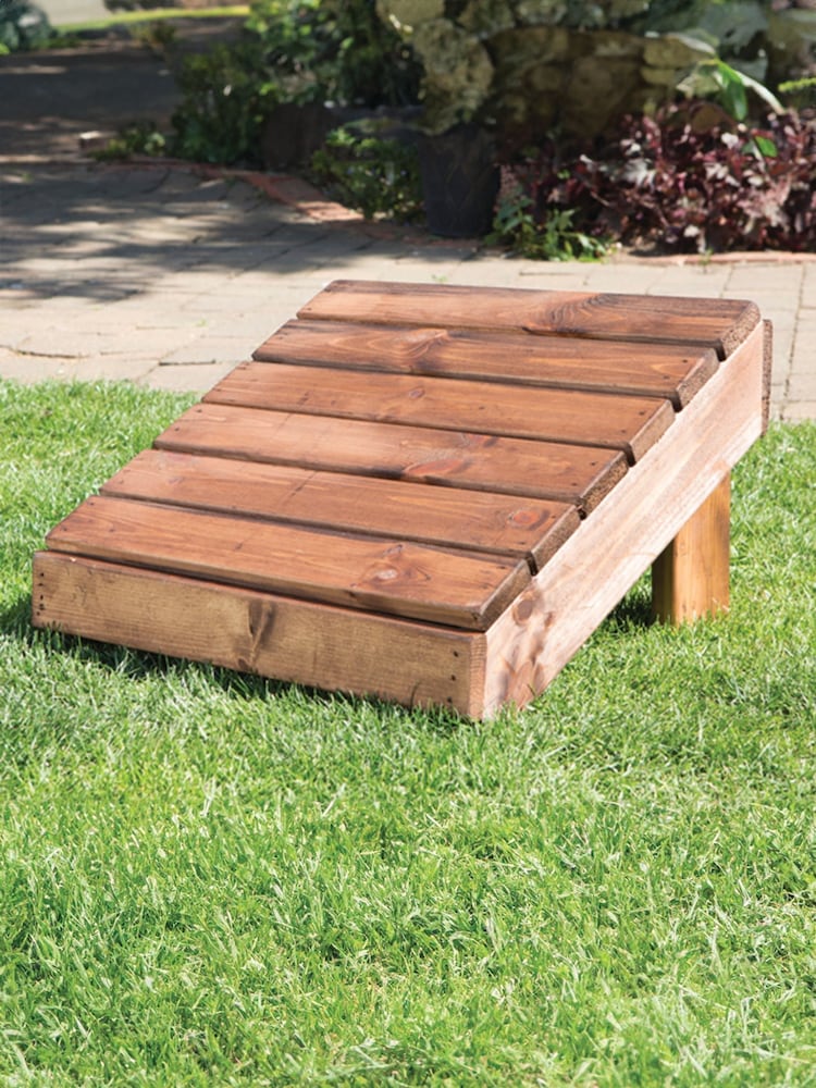 Charles Taylor Brown Garden Footstool - Image 1 of 4 Charles Taylor Brown Garden Footstool - Image 1 of 4