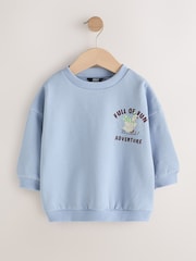 Blue Boucle Goose Printed Crew Neck Sweat Top (3mths-7yrs) - Image 1 of 4