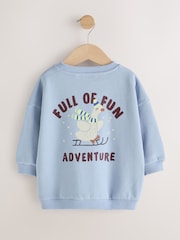 Blue Boucle Goose Printed Crew Neck Sweat Top (3mths-7yrs) - Image 2 of 4