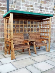Charles Taylor Brown Grand Henley Twin Seater Garden Arbour and Bench - Image 1 of 4