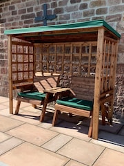 Charles Taylor Brown Grand Henley Twin Seater Garden Arbour and Bench - Image 3 of 4