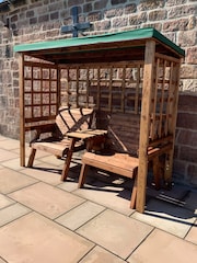 Charles Taylor Brown Grand Henley Twin Seater Garden Arbour and Bench - Image 4 of 4
