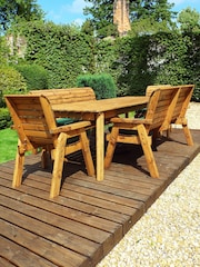 Charles Taylor Brown 8 Seater Rectangular Garden Table Set - Image 1 of 5