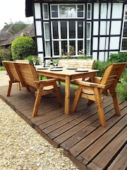 Charles Taylor Brown 8 Seater Rectangular Garden Table Set - Image 2 of 5