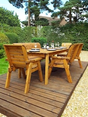 Charles Taylor Brown 8 Seater Rectangular Garden Table Set - Image 3 of 5