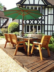 Charles Taylor Brown 8 Seater Rectangular Garden Table Set - Image 4 of 5