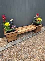 Charles Taylor Brown Knights Double Garden Planter Bench - Image 4 of 4