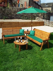 Charles Taylor Brown 6 Seater Balmoral Garden Corner Set With Round Coffee - Image 1 of 8