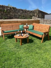 Charles Taylor Brown 6 Seater Balmoral Garden Corner Set With Round Coffee - Image 2 of 8