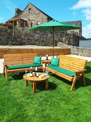 Charles Taylor Brown 6 Seater Balmoral Garden Corner Set With Round Coffee - Image 4 of 8