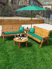 Charles Taylor Brown 6 Seater Balmoral Garden Corner Set With Round Coffee - Image 5 of 8
