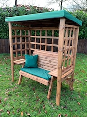 Charles Taylor Brown Wentworth 2 Seater Garden Arbour and Bench - Image 1 of 6