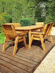 Charles Taylor Brown 6 Seater Rectangular Garden Chair Table Set - Image 1 of 5