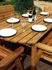 Charles Taylor Brown 6 Seater Rectangular Garden Chair Table Set - Image 2 of 5