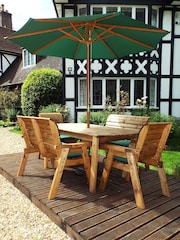 Charles Taylor Brown 6 Seater Rectangular Garden Chair Table Set - Image 3 of 5