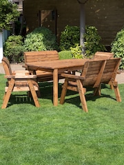 Charles Taylor Brown 6 Seater Rectangular Garden Chair Table Set - Image 4 of 5