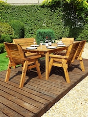Charles Taylor Brown 6 Seater Rectangular Garden Chair Table Set - Image 5 of 5