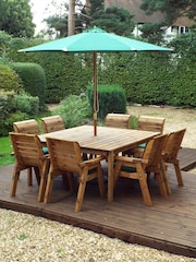 Charles Taylor Brown 8 Seater Table Garden Chair Set - Image 1 of 6