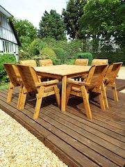 Charles Taylor Brown 8 Seater Table Garden Chair Set - Image 2 of 6