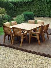 Charles Taylor Brown 8 Seater Table Garden Chair Set - Image 3 of 6