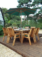 Charles Taylor Brown 8 Seater Table Garden Chair Set - Image 4 of 6