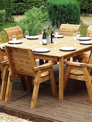 Charles Taylor Brown 8 Seater Table Garden Chair Set - Image 5 of 6