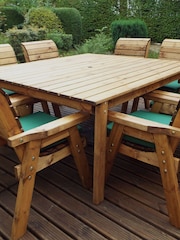 Charles Taylor Brown 8 Seater Table Garden Chair Set - Image 6 of 6
