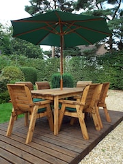 Charles Taylor Brown 6 Seater Deluxe Garden Table Set - Image 2 of 6