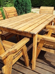 Charles Taylor Brown 6 Seater Deluxe Garden Table Set - Image 3 of 6