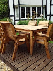 Charles Taylor Brown 6 Seater Deluxe Garden Table Set - Image 4 of 6