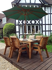 Charles Taylor Brown 6 Seater Deluxe Garden Table Set - Image 5 of 6
