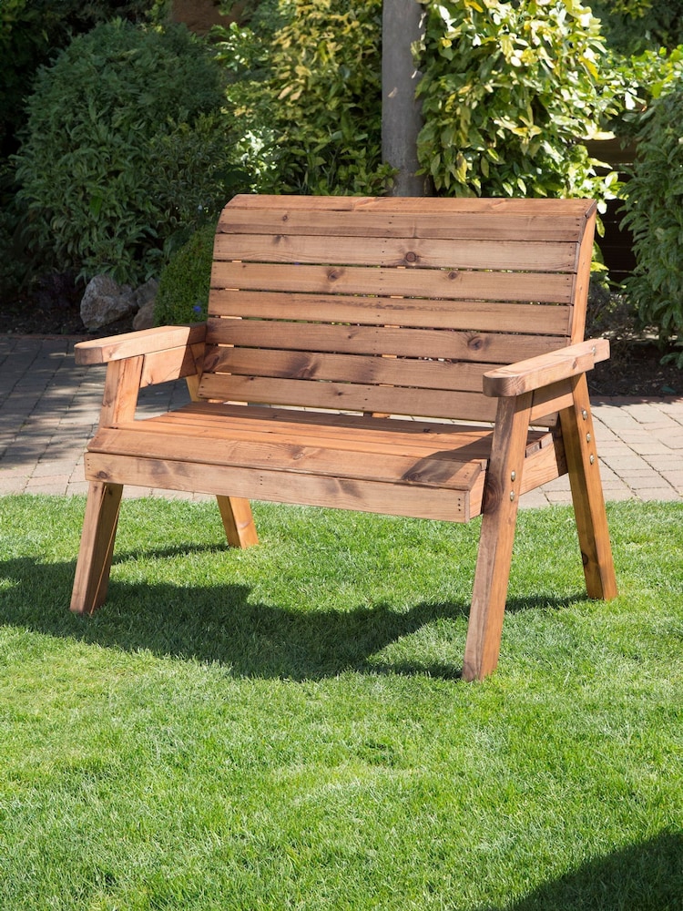 Charles Taylor Brown 2 Seater Garden Bench - Image 1 of 2 Charles Taylor Brown 2 Seater Garden Bench - Image 1 of 2