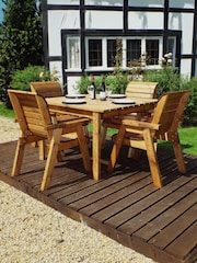 Charles Taylor Brown 4 Seater Square Garden Table Set - Image 2 of 5