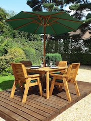 Charles Taylor Brown 4 Seater Square Garden Table Set - Image 4 of 5