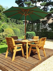 Charles Taylor Brown 4 Seater Square Garden Table Set - Image 5 of 5