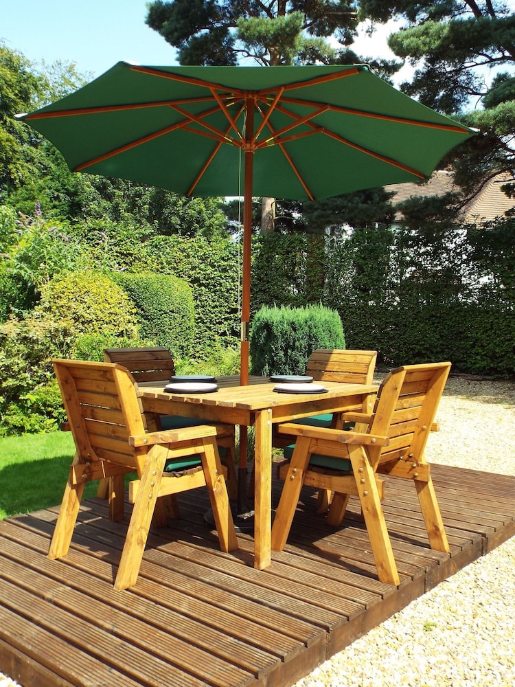 Charles Taylor Brown 4 Seater Square Garden Table Set - Image 5 of 5