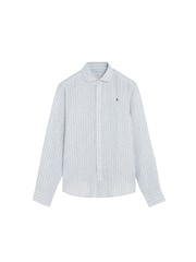 Scalpers Brown Stripe Fancy Linen Shirt - Image 5 of 5