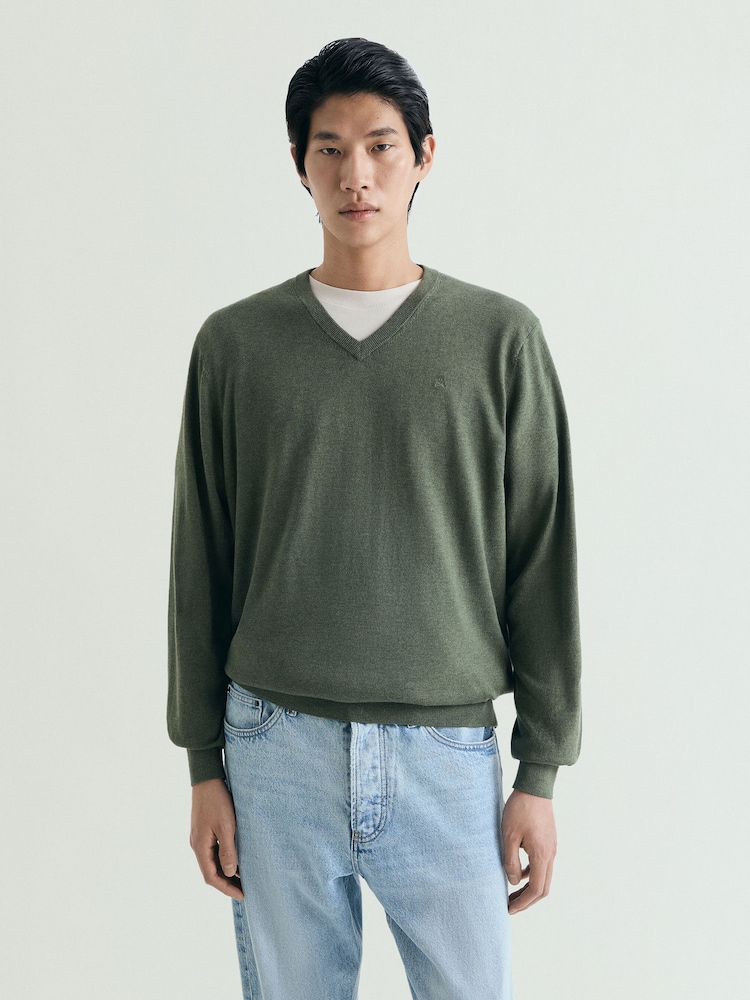 Verde - Scalpers Skull V-Neck Jumpers - Imagen 2 de 5